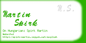 martin spirk business card